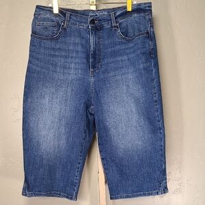 Gloria Vanderbilt Blue Denim Capri Cropped Jeans Size 14 Petite